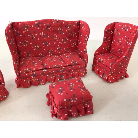 Vintage Dollhouse Living Room Furniture Set 4 Pieces - Picture 2 of 6
